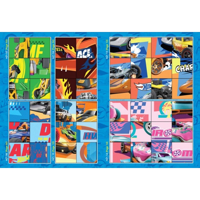 Hot Wheels COLORING PUZZLE STICKERS - RACE TEAM